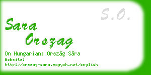 sara orszag business card