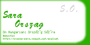 sara orszag business card